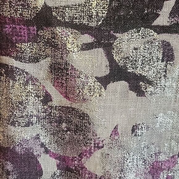 Chico's-Linen purple, silver, blk collared, button down front jkt. Size 2= M 12 - Picture 7 of 8